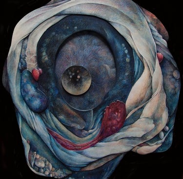 "Look Deeper" Colored Pencil on Hydrostone $550