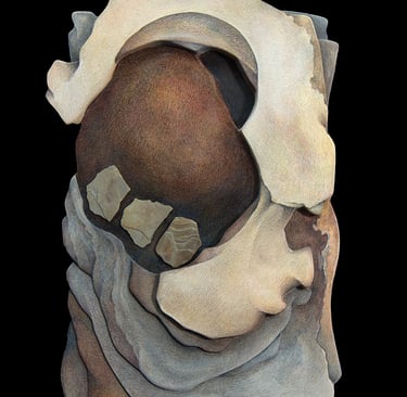 "Sedimentary Layers" Colored Pencil on Hydrostone $750