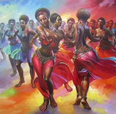 African Dancers by Leonard Okwoju el-Dragg