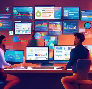 Data visualization team working with generative AI 