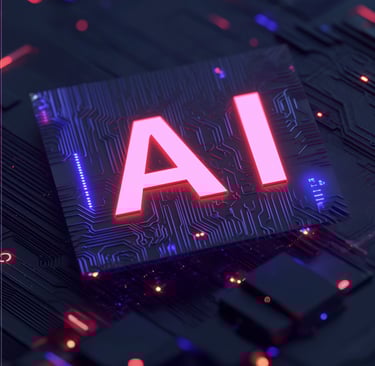 a computer chip with AI written on it