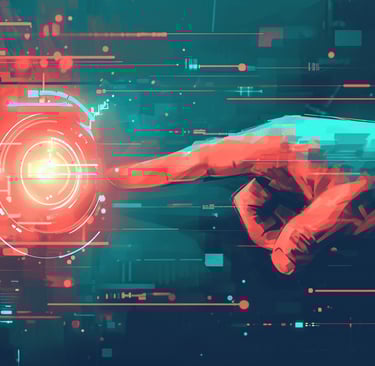 a person touching the AI powered screen