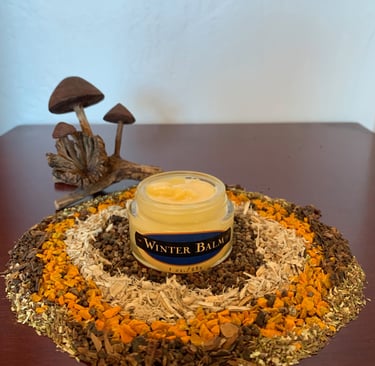 Open jar of GreenSpirit Craft Winter Balm ghee-based face & body butter