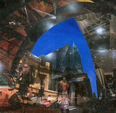 Back on the Block, mixed media on canvas, 50x50 cm ©Damien McGinley