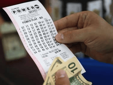 Lottery play slip with money