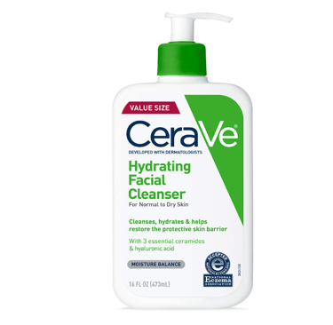 CeraVe Foaming Facial Cleanser bottle – gentle face wash for oily and acne-prone skin with ceramides
