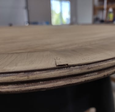 Repair delamination of the original maple veneer.