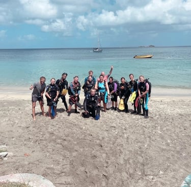 Our Team and volunteers embark on a beach clean-up