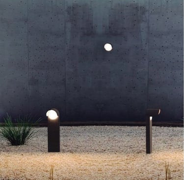 Conjunto de balizas de exterior 02 para iluminación de caminos y jardines, diseño moderno