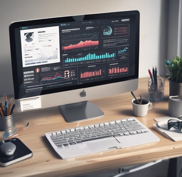 A close-up view of a computer motherboard with a prominent microchip labeled 'AI' at the center. The board is densely populated with circuits, capacitors, and other electronic components in various shades of gray, black, and gold.