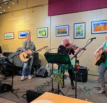 Crossmolina Band performing Celtic music at The Little Theater Cafe Rochester, NY.