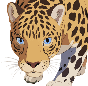 Leopard graphic art print, fixing the viewer with an unflinching stare.