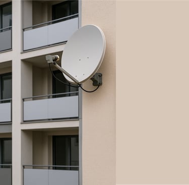 antena colocada en la fachada