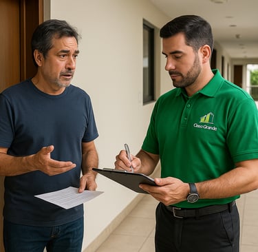 administrador cobrandole a un vecino moroso