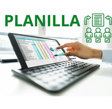 computadora mostrando la estructura de planilla de un edificio