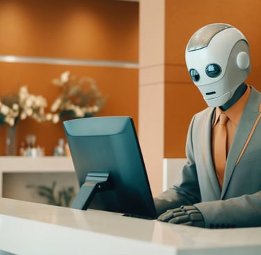 a robot - like humanoid - AI Agent - AI assistant - Funnel de vente- Epsilonn