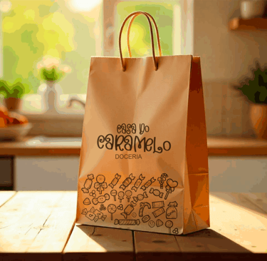 Sacola promocional personalizada papel kraft