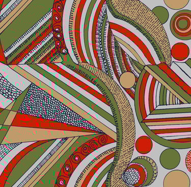  “Large-scale abstract geometric pattern with playful rhythm — designed for bold visual statements.”