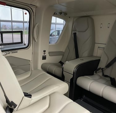 Airbus EC135 helicopter in pristine condition, ideal for EMS and VIP transport.