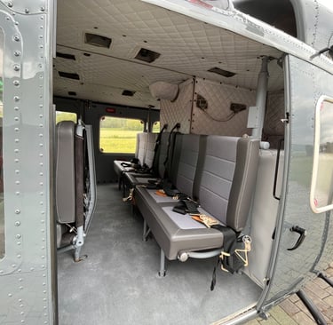 Agusta-Bell AB412 helicopter in offshore and EMS configuration.
