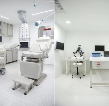 Embryo Clinic επένδυση χειρουργείου- τοιχοποιία - ταβάνι υγειονομική καμπύλη.