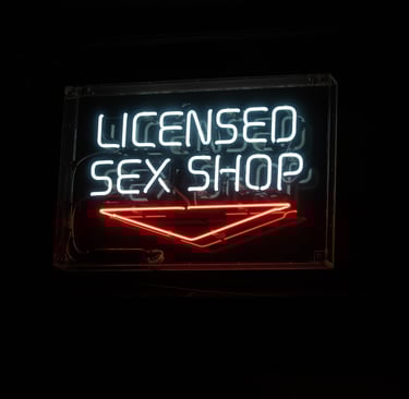 image with text reading licensed sex shop