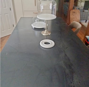 Black stone kitchen island countertop