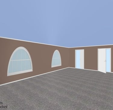 Zeichnung eines zukünftigen Kita Raumes.