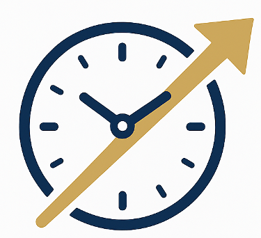 klok met pijl omhoog