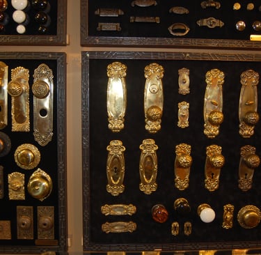 doorknob display at renaults store in new orleans photography
