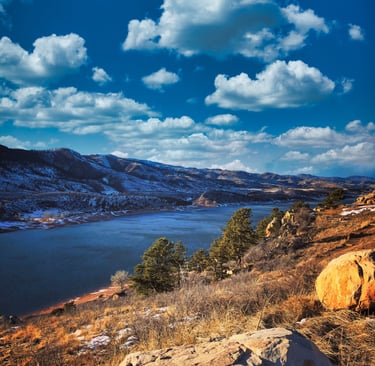 beautiful day in fort collins colorado horsetooth reservoir nature water sky rocks