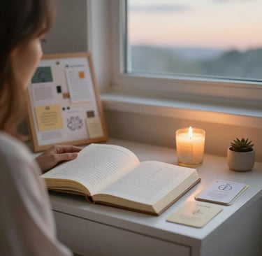 Daily manifestation practice morning ritual with journal and visualization tools