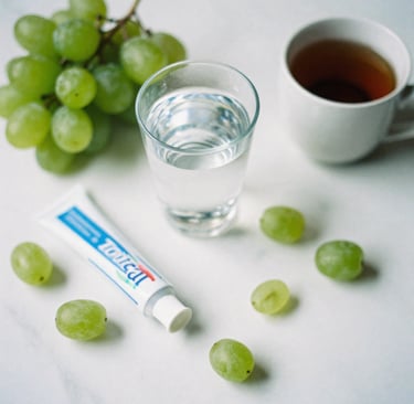 Foods contaminated with fluoride to avoid: Tap water, toothpaste, black tea, and grape juice.