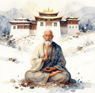 Patanjali ancient sage practicing meditation for natural healing and spiritual wisdom