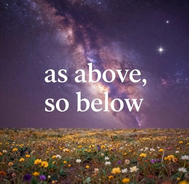 Spiritual and practical manifestation wisdom bridging cosmic energy and earthly action