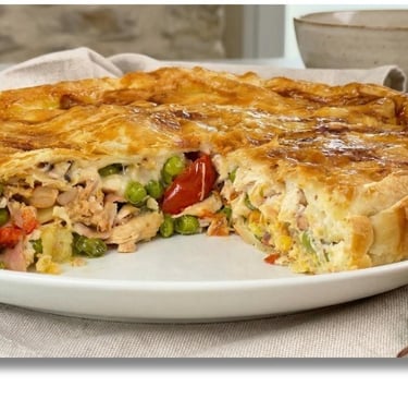 Torta salata pollo e verdure