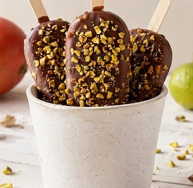 Ricette Vegane | Gelato a Stecco Mango e Yogurt con Croccante al Cioccolato