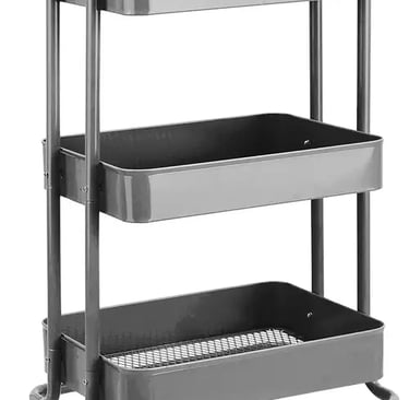 Chariot de rangement à 3 niveaux pour la cuisine ou la buanderie avec roulettes