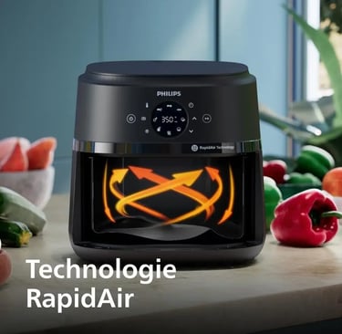 PHILIPS Air Fryer Série 2000-6.2L, 13 façons de cuisiner, technologie RapidAir, tecnotack.com