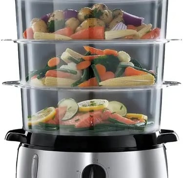 Russell Hobbs Cuiseur Vapeur [Grande capacité] Cook@Home (800W, 9 L, 3 niveaux, 1 panier ...