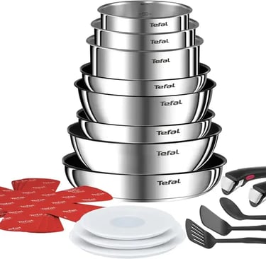 Tefal Ingenio Batterie de cuisine 20 pièces, Poêles, Casseroles, 2 poignées amovibles, Induction, Revêtement antiadhésif, Emp