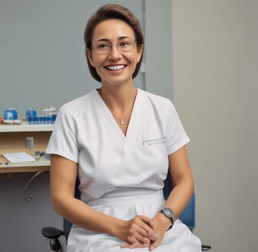 A technician carefully adjusting a custom orthopedic device in a bright workshop.