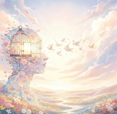 illustration d'un cerveau qui s'ouvre vers le bien être