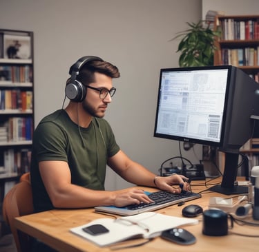 A diverse group of interpreters collaborating online.
