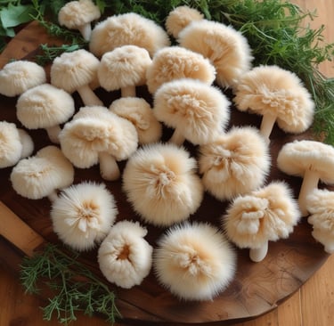 a group of mushrooms growing out of a tree