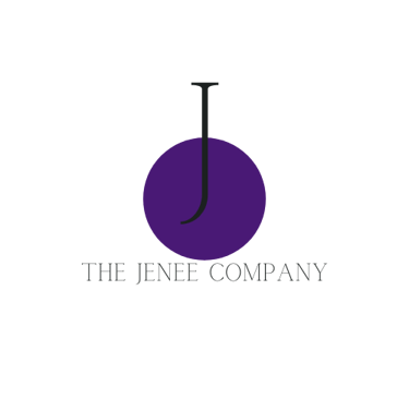 Purple circle, the letter J over it. The Jenee Company