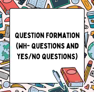 Question formation wh questions and yes/no questions worksheets and exercises