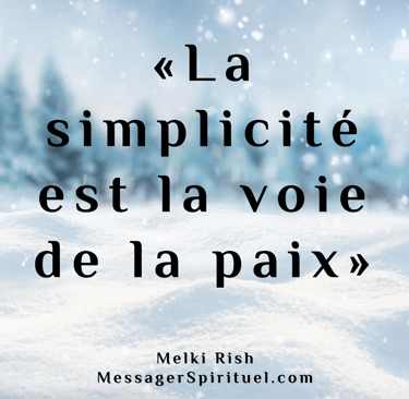 La simplicité est la voie de la paix
