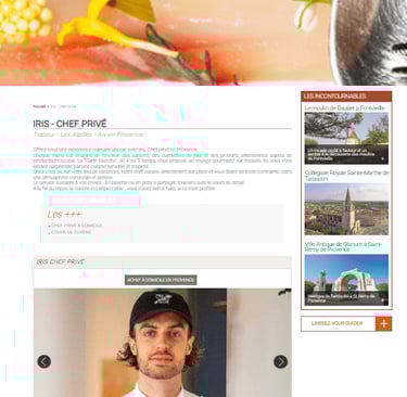 Article Iris Chef Privé Avignon & Provence