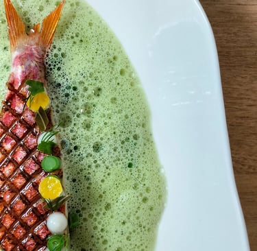 Rouget grillé et potager de printemps